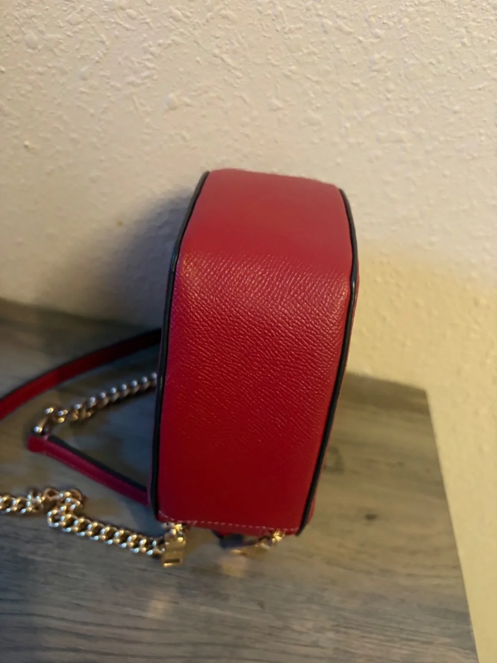 Coach Red Heart Crossbody Bag Purse Gold Hardware